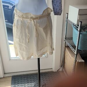 HYFVE Cream Mini Skirt with Tie Waist